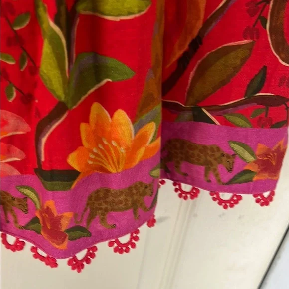 FARM Rio Solar Forest V-Neck Midi Dress NWOT Size S - Picture 6 of 9